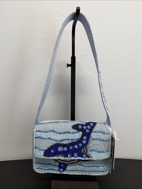 Handcrafted In India | Beaded Whale / Crab Ocean Motif w/ Matching Bag Charm